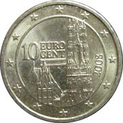 10 Euro Cents 2nd map obverse image