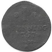 1 Pfenning - John Philip of Walderdorff, Germany, 1757-1762 reverse image