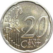 20 Euro Cents 1st map reverse image