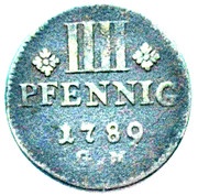 4 Pfennig - Clemens Wenzel of Sachsen, Germany, 1789 reverse image