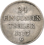 1⁄24 Thaler - Clemens Wenzel of Sachsen, Germany, 1773-1775 reverse image