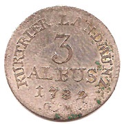 3 Albus - Clemens Wenzel of Sachsen, Germany, 1789-1793 reverse image