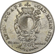 20 Kreuzers - Clemens Wenzel of Sachsen, Germany, 1773 reverse image