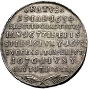 1 Thaler - John Hugo of Orsbeck Death of the Archbishop, Germany, 1711 reverse image