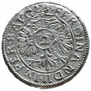 2 Kreuzer, Germany, 1624 reverse image