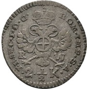 3½ Kreuzer / 2½ Kreuzer, Germany, 1758 reverse image