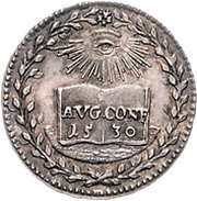½ Ducat Silver pattern strike; Augsburg Confession, Germany, 1730 reverse image
