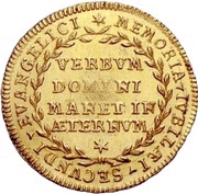 1 Ducat Bicentenary of the Reformation, Germany, 1717 reverse image