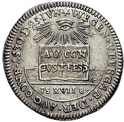 1 Ducat Silver pattern strike; Augsburg Confession, Germany, 1730 reverse image
