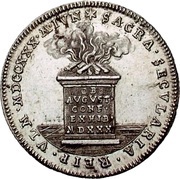 2 Ducats Silver pattern strike; Augsburg Confession, Germany, 1730 reverse image