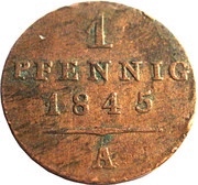 1 Pfennig - George Frederick Henry, Germany, 1842-1845 reverse image