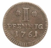 1 Pfennig - Charles August Frederick, Germany, 1761 reverse image