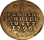 1 Pfennig - Frederick Charles August, Germany, 1780-1796 reverse image