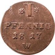 1 Pfennig - George Frederick Henry, Germany, 1816-1817 reverse image