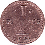 1 Pfennig - George II Henry, Germany, 1821 reverse image