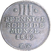 3 Pfennige - George Henry, Germany, 1819 reverse image