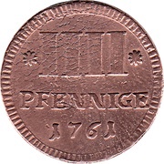 4 Pfennige - Charles August Frederick, Germany, 1761 reverse image