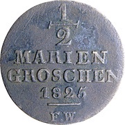 ½ Mariengroschen - George Henry, Germany, 1825 reverse image
