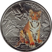 3 Euros Tiger, Austria, 2017 reverse image