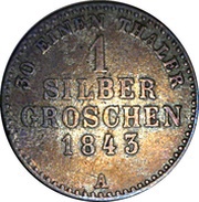 1 Silbergroschen - George Frederick Henry, Germany, 1842-1845 reverse image