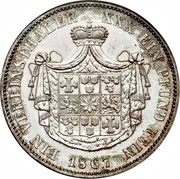 1 Vereinsthaler - George Victor, Germany, 1859-1867 reverse image