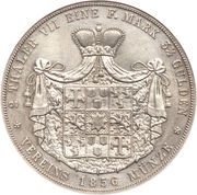 2 Thalers / 3½ Gulden - George Victor, Germany, 1856 reverse image