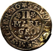 2 Mariengroschen - George Frederick, John II and Henry Wolrad V, Germany, 1653-1654 reverse image