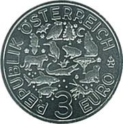 3 Euros Frog obverse image