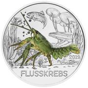 3 Euros The Crayfish, Austria, 2019 reverse image