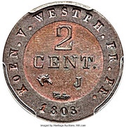 2 Centimes - Jérôme Bonaparte reverse image