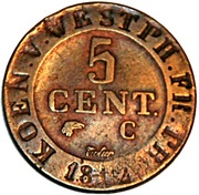 5 Centimes - Jérôme Bonaparte reverse image