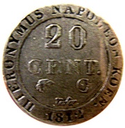 20 Centimes - Jérôme Bonaparte reverse image