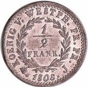 ½ Frank - Jérôme Bonaparte Tin pattern reverse image
