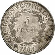 5 Franken - Jérôme Bonaparte reverse image