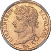 20 Franken - Jérôme Bonaparte Aluminium bronze pattern obverse image