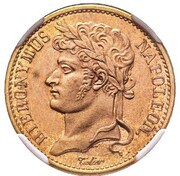 20 Franken - Jérôme Bonaparte Copper pattern obverse image