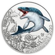 3 Euros Mosasaurus reverse image