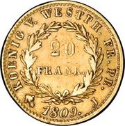 20 Franken - Jérôme Bonaparte reverse image