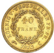 40 Franken - Jérôme Bonaparte Restrike reverse image