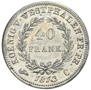 40 Franken - Jérôme Bonaparte Tin pattern reverse image