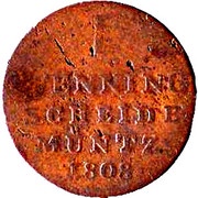 1 Pfennig - Jérôme Bonaparte, Germany, 1808 reverse image