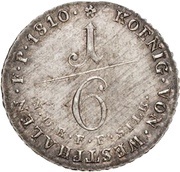 ⅙ Thaler - Jérôme Bonaparte, Germany, 1808-1812 reverse image