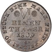⅙ Thaler - Jérôme Bonaparte, Germany, 1809-1813 reverse image