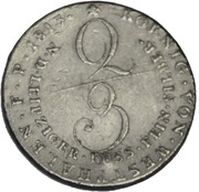 ⅔ Thaler - Jérôme Bonaparte, Germany, 1811-1813 reverse image