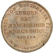 1 Thaler - Jérôme Bonaparte Mining Thaler Mule, Germany, 1811 reverse image