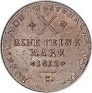 1 Thaler - Jérôme Bonaparte, Germany, 1811-1813 reverse image
