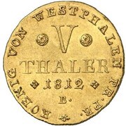 5 Thalers - Jérôme Bonaparte, Germany, 1811-1813 reverse image