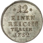 1⁄12 Thaler - John Frederick Alexander, Germany, 1752-1757 reverse image
