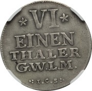 ⅙ Thaler - Frederick Alexander, Germany, 1756-1757 reverse image