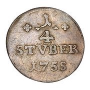 ¼ Stüber - John Louis Adolph, Germany, 1751-1758 reverse image
